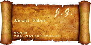 Járosi Gábor névjegykártya